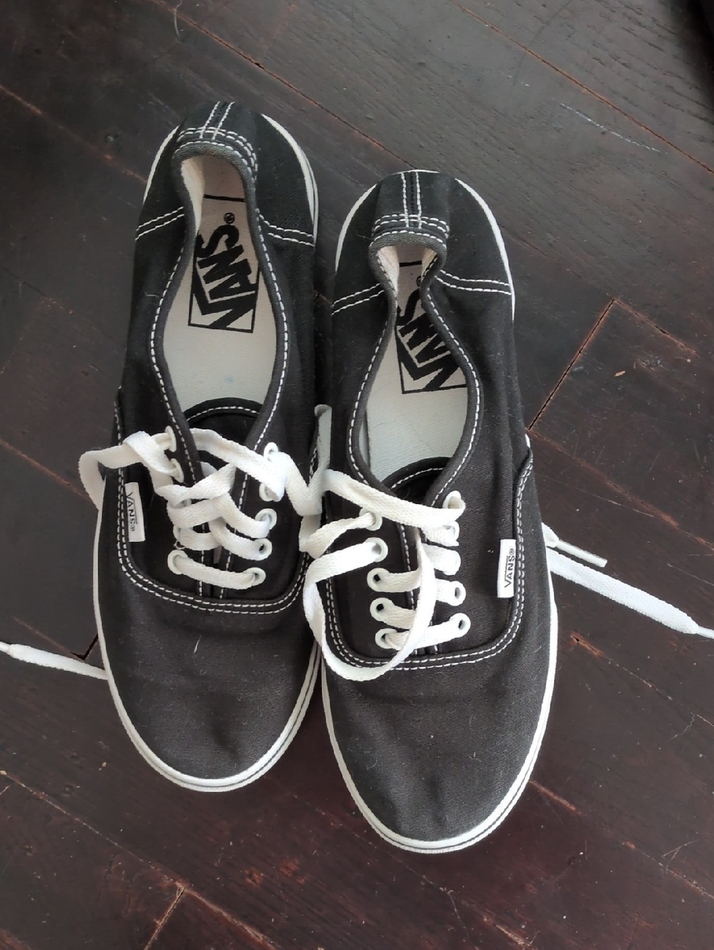 Vans Black Canvas Low-Top Sneakers with White Accents